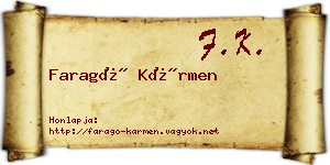 Faragó Kármen névjegykártya