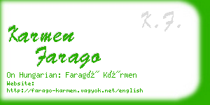 karmen farago business card